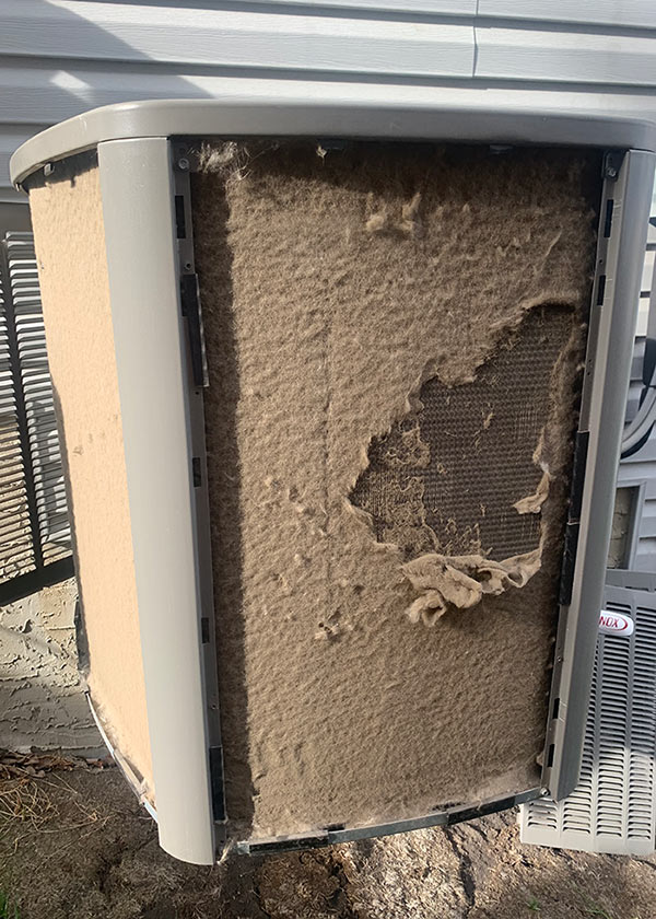 AC Condenser Before Cleaning